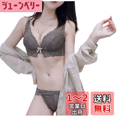 [Sumering] TSKN 盛りブラ レース 下着 レディース 上下セット 脇高 ノーワイヤー 3/4カップ 脇肉すっきり バストアップ ブラジャーショーツセット 色：YY-グリーン(green)、サイズ：S