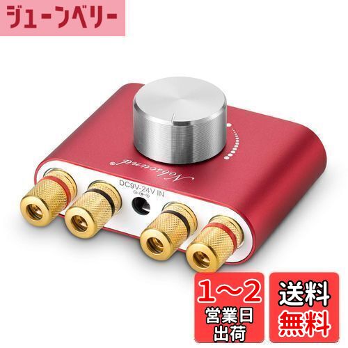 Nobsound NS-01G Pro パワーアンプ bluetooth 5.0 100W アンプ スピーカー HiFi オーディオ 電源付き (レッド)