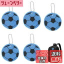 CAPASTEC 反射 キーホルダー リフレクター キーリング サッカー模様 反射板 交通安全 安全グッズ 通学 通勤 散歩 夜間 事故防止 青 5個入り