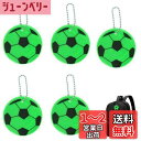 CAPASTEC 反射 キーホルダー リフレクター キーリング サッカー模様 反射板 交通安全 安全グッズ 通学 通勤 散歩 夜間 事故防止 緑 5個入り
