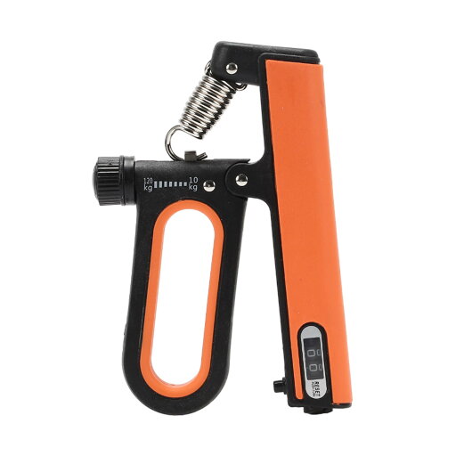 CAPASTEC ハンドグリップ ウンター付き 握力トレーニング 10-120kg 負荷調整可能 握力強化訓練 リハビリ オレンジ黒 1個 CAPASTEC ハンドグリップ ウンター付き 握力トレーニング 10-120kg 負荷調整可能 握力強化訓練 リハビリ オレンジ黒 1個