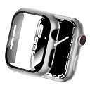 【2024改良モデル】CABOBE 対応 アップルウォッチ カバー 45mm アップルウォッチ9/8/7 ケース Apple Watch 9/8/7 ケース 対応 Apple Watch カバー ガラスフィルム 一体型 PC素材 耐衝撃 全面保護 対応 45mm シルバー(2)