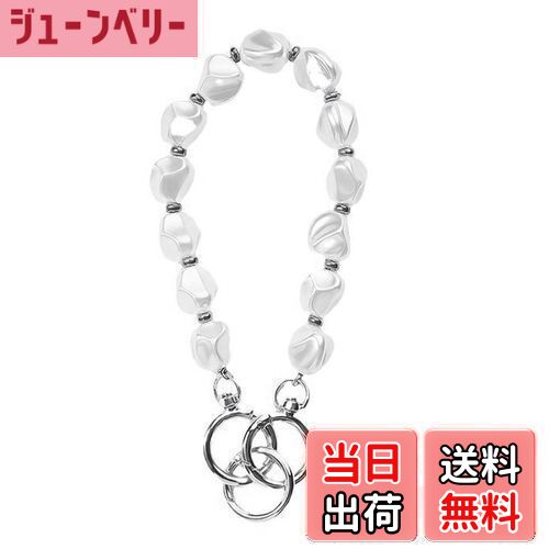 【送料無料】[CSILOVEE] スマホストラップ ストラップ 手首 レディ ビーズ パール キラキラ バロック ショルダー エレガント おしゃれ 人気 着脱簡単 全スマホ対応 忘れ物防止 耐久性 韓国 タグ1枚付き (B, 30cm)