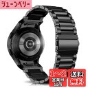 【送料無料】YealRed バンド For Samsung Galaxy Watch 7 6 5 4 40mm 44mm 交換バンド Galaxy Watch FE 40mm ベルト ステンレスメタル ワンタッチ 換えバンド クイックリリースボタン アクセサリー 替えベルト For Galaxy Watch 6 Classic/5 Pro 45mm/4 Classic(ブラック)