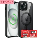 【送料無料】JETech iPhone 15 6.1インチ用 マグネット ケース MagSafeに対応 衝撃吸収 バンパーカバー ソリッドカラーマットTPUフレーム 傷つけ防止 クリアバック (ブラック)