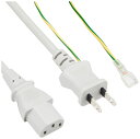 バッファロー BUFFALO 電源ケーブル 3ピンソケット(メス)⇔2ピンプラグ(オス)2m BSACC0620GYA(2)