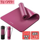 Reodoeer ヨガマット トレーニングマット エクササイズマット 収納バンド 収納バッグ付き 厚さ10mm (ワイン)