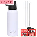 DUIERA 水筒 1リットル | 1000ml ステンレスウォーターボトル | 高保温・保冷性能 | ストロー&リークプルーフ蓋付き | BPAフリー、耐久性...
