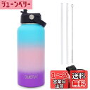 DUIERA 水筒 1リットル | 1000ml ステンレスウォーターボトル | 高保温・保冷性能 | ストロー&リークプルーフ蓋付き | BPAフリー、耐久性...