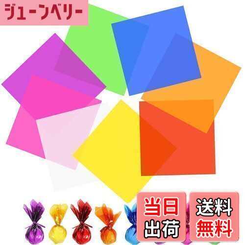 【送料無料】KALOLINNA カラー セロファンシート 8色 80枚セット 子供達の工作 DIY 透明紙 セロハン ラッピング 手芸 紙(15.5cm 80枚...