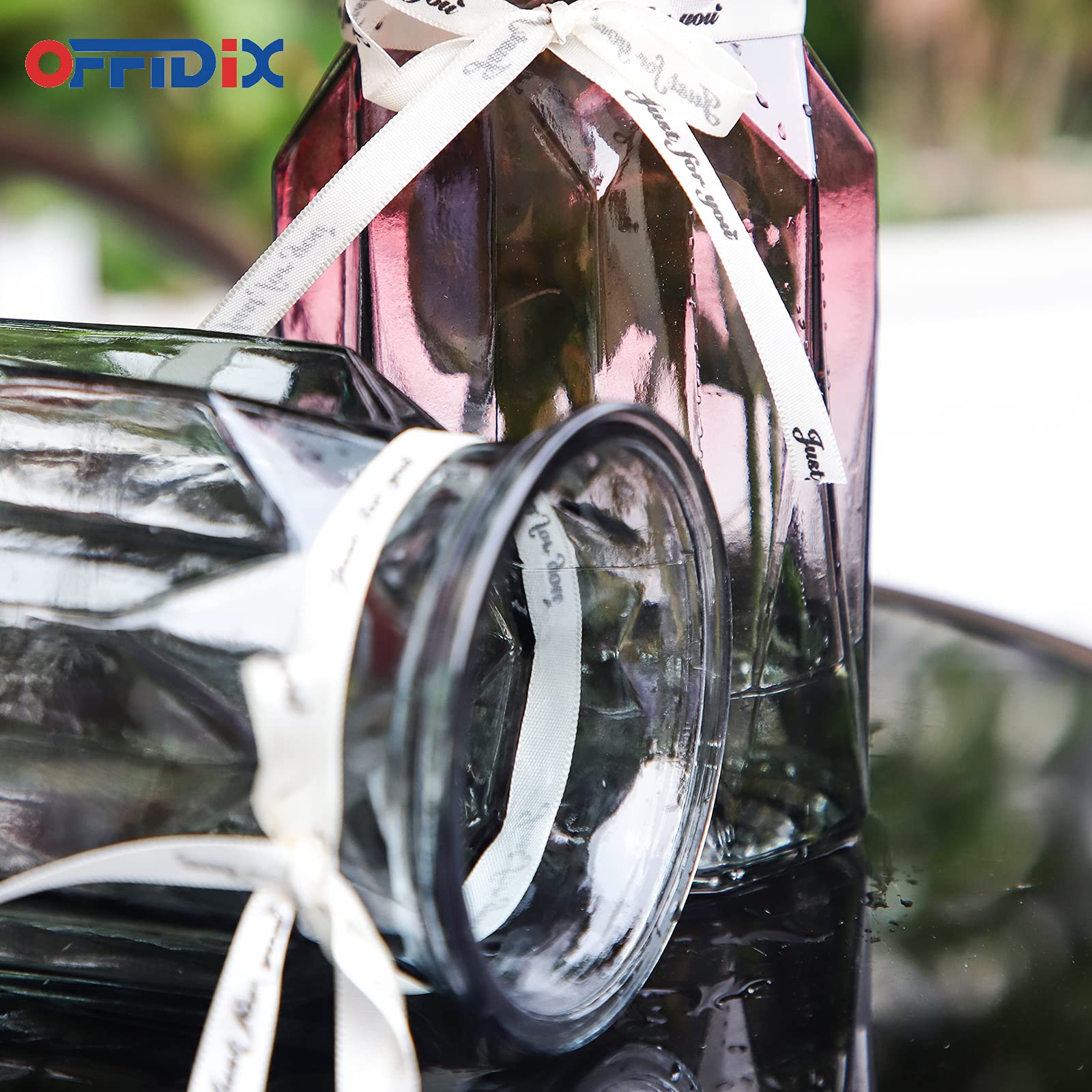 【送料無料】OFFIDIX 花瓶 ガラス製 フラワーベース おしゃれ 花器 水耕栽培 インテリア飾り 結婚式 イベント 装飾 アレンジメント 花 オフィス ホームデコレーション グラデーション 北欧風 美しい 大容量 灰白グラデーション [3]