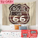 Qinunipoto タペストリー ルート66 route66 木の板の柄 レトロ アメリカン 米国 100x70cm アート デコレーション 多機能 おしゃれ 壁掛け インテリア 雰囲気転換 飾り 布ポスター ビデオ会議 撮影用 背景布 新居お祝い 個性ギフト ポリエステル製