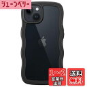 【送料無料】JETech iPhone 14 6.1インチ用 かわいい ケース 波状フレーム うねうね 耐衝撃 スマホカバー 女性用 女子向け クリア ハードPCバック (ブラック)