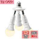 DiCUNO LED電球専用 3分岐ソケット E26口金 LED電球付き 60W相当 9W 電球色 2700K 照射角度可調