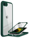 Miracase iPhoneSE用 ケース 第2世代 iPhoneSE2用ケース 第3世代 SE3 iPhone8用ケース 2020 9H強化ガラス 4.7インチ フルカバー 360°保護 緑