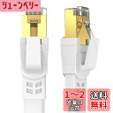 【送料無料】Ankuly CAT8 LANケーブル カテゴリー8 ウルトラフラットケーブル 40Gbps/2000MHz ランケーブル やわらか FTPシールド イーサネットケーブル サーバー 企業様向け 業務用 屋外用 CAT8準拠 (1m-ホワイト)