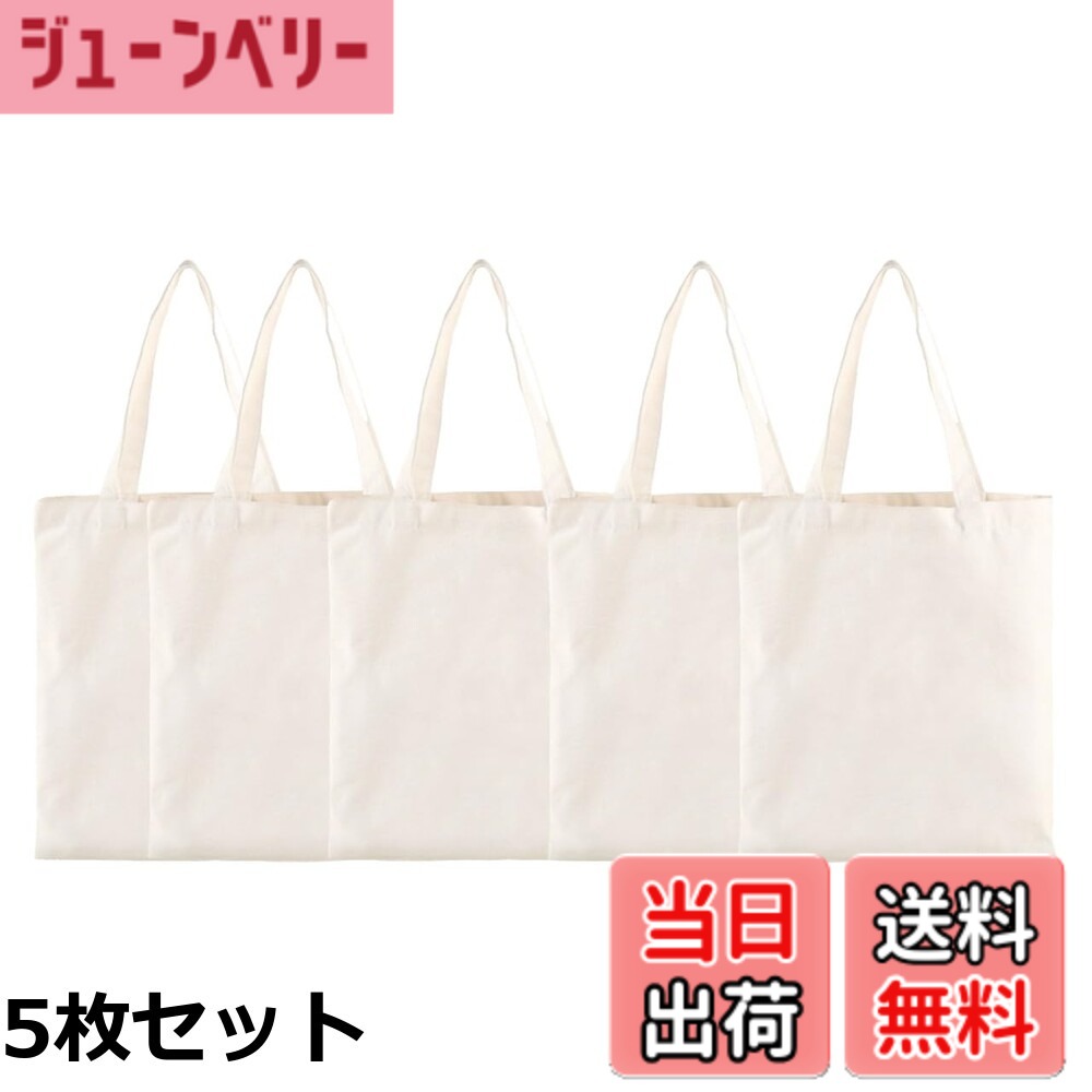 【送料無料】[pkpohs] トートバッグ 無地 5枚セット 工作 ハンドメイド キャンバス ショルダーバッグ 手提げ ペイント