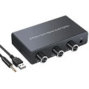 【送料無料】PROZOR 4ポート 3.5mmオーディオ分配器 1入力4出力 低音/高音調整でき 音量調整でき 3.5mm ヘッドフォン スイッチ スピーカー セレクター スプリッター MP3 MP4対応