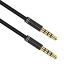 【送料無料】2m 4極3.5mm オーディオケーブル ステレオミニプラグ ヘッドホンケーブル オーディオステレオケーブル スピーカー 車 スマホ ブラック