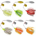 【送料無料】スピナーベイトセット バス釣り スピナーベイト ルアーセット バス シーバス狙いに 1mmワイヤー 40-50束のスカート付 6色 6本セット