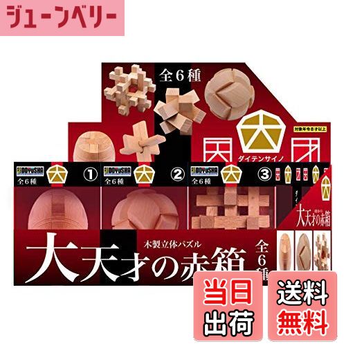 【送料無料】童友社 木製立体パズル 大天才の赤箱 全6種各1個入りセット