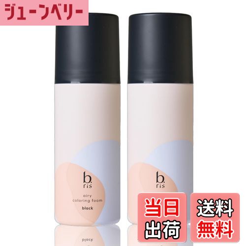 【送料無料】【 リニューアル品 】b.ris ビーリス 白髪染め [ 医薬部外品 泡タイプ 部分染め 根本 リタッチ カラー維持 ] エアリーカラーリングフォーム 色：ブラック、サイズ：2本