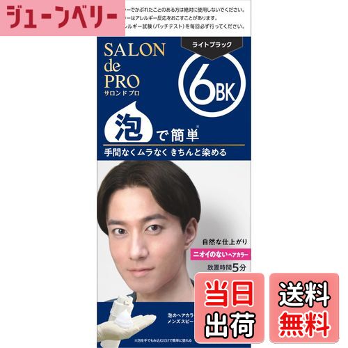 【送料無料】サロンドプロ泡のヘアカラーEXメンズスピーディ（白髪用） 色：6BK ライトブラック