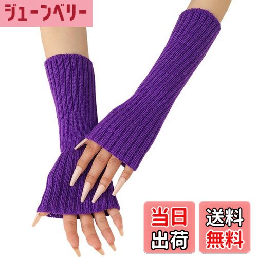 【送料無料】[Ekieta] アームウォーマー アームカバー y2k 防寒 日焼け止め アームカ リストウォーマーカバー おしゃれ 男女兼用 四季通用 地雷系 原宿系 元気で明るい 色：パープル、サイズ：Free Size