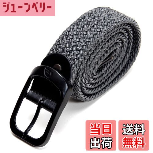 【送料無料】GoodsLand 【 3カラー 】ベルト 伸縮 伸びる メッシュベルト 編み込み 100cm メンズ カジュアル GD-AMIBEL 色：グレー、サイズ：100 cm