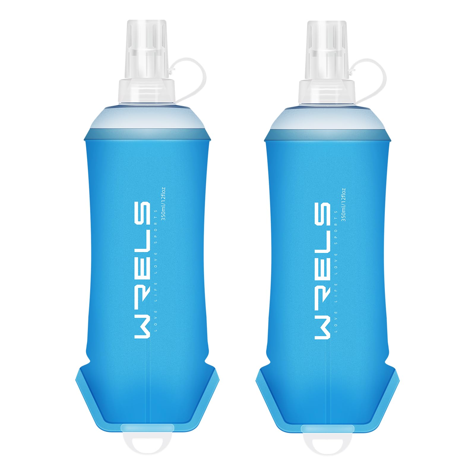 【送料無料】ソフトフラスク ランニング ボトル 500ml/350ml/200ml ハイドレーション 給水ボトル 水筒 折り畳み マラソン トレイルラン 登山 ジョギング 防塵キャップ付き 色：青色