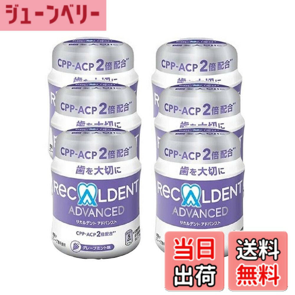 【送料無料】歯科医院専用　リカルデント　粒ガム ボトルタイプ 140g　6本セット　グレープミント味