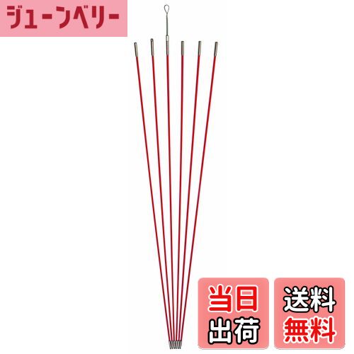 【送料無料】デンサン ジョイント釣り名人Jr. φ5mm× 1.0m オレンジ 6本 ケーブル索引具 JF-5030