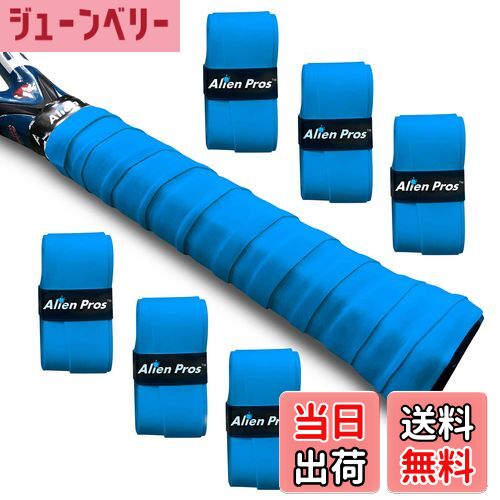 【送料無料】Alien Pros テニスラケットグリップテープ（6グリップ）− プレカット、ドライタイプのテニスグリップ − テニスオーバーグリップテープ、テニスラケット − ラケットに巻いて、高性能にしましょう（6グリップ,ブルー）