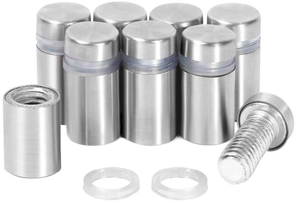 【送料無料】RuoFeng ステンレススチールウォールマウントガラススタンドオフホルダーネジネイル広告釘12個 16x40mm