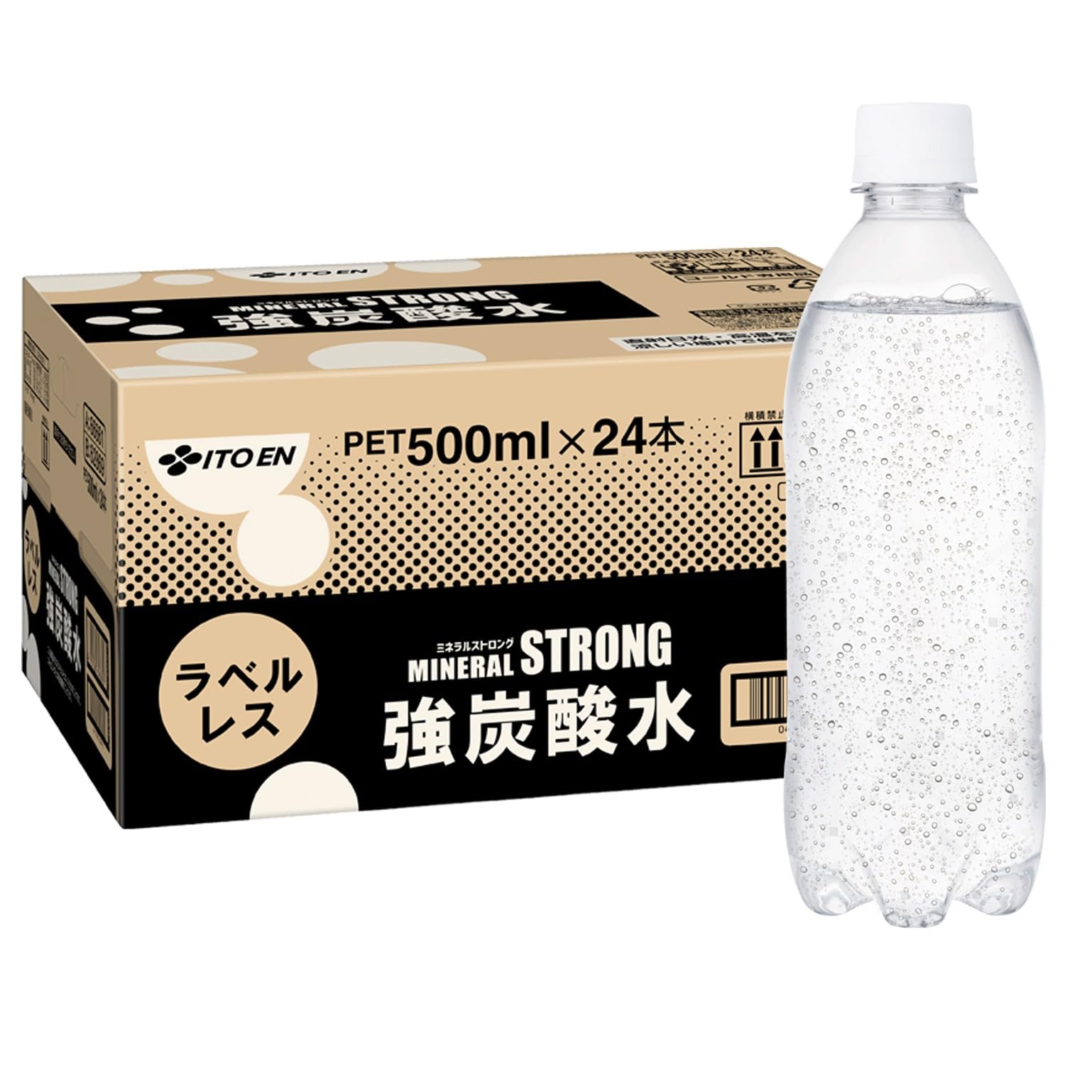 商品情報商品の説明商品紹介 伊藤園の無糖・強炭酸水はきめ細やかな泡で、爽快でなめらかな飲み心地です。 ●伊藤園の強炭酸水は、刺激の強さと飲みやすさを両立。日本人の味覚に合った軟水仕立てなので、炭酸の刺激がありながらも口当たりがやわらかく、後味すっきり。食事にも合わせやすい無糖炭酸水です。 ●ラベルレスボトルを採用し、プラスチック使用量を削減。ゴミの分別が簡単で、家事の時短にもつながる環境にやさしいエコな炭酸水です。 ●ケースごとに摘み置きも可能で、炭酸水のまとめ買いやストックにもおすすめです。 ●無糖・カロリーゼロなので、そのままお飲みいただくことはもちろん、お酒やジュースの割材としてご使用いただいたり、フルーツを加えたアレンジ炭酸水としてもお楽しみいただけます。 ●ヨガやトレーニング後などの運動後、お風呂上がりのすっきりしたい時にもピッタリの商品です。 ●炭酸水・スパークリングのPETボトルをお探しの方や、お酒やお酢の割材をお探しの方にもおすすめです。 ■ご注意 採水地により成分が異なります。採水地はお選びいただけません。 原材料・成分 ナチュラルミネラルウォーター、塩湖ミネラル(イスラエル製造)/炭酸ガス主な仕様 内容量:500mlx24本容器:ペットボトル (ラベルレス)原材料:ナチュラルミネラルウォーター、塩湖ミネラル(イスラエル製造)/炭酸ガス栄養成分(100ml当たり):【採水地群馬】エネルギー 0kcal、たんぱく質 0g、脂質 0g、炭水化物 0g、食塩相当量 0.002g、カリウム 13~23mg、カルシウム 0~3mg、マグネシウム 0~2mg、シリカ 50mg/L 【採水地山口】エネルギー 0kcal、たんぱく質 0g、脂質 0g、炭水化物 0g、食塩相当量 0.002g、カリウム 13~23mg、カルシウム 0~3mg、マグネシウム 0~2mg、シリカ 10mg/Lbrアレルゲン:無し