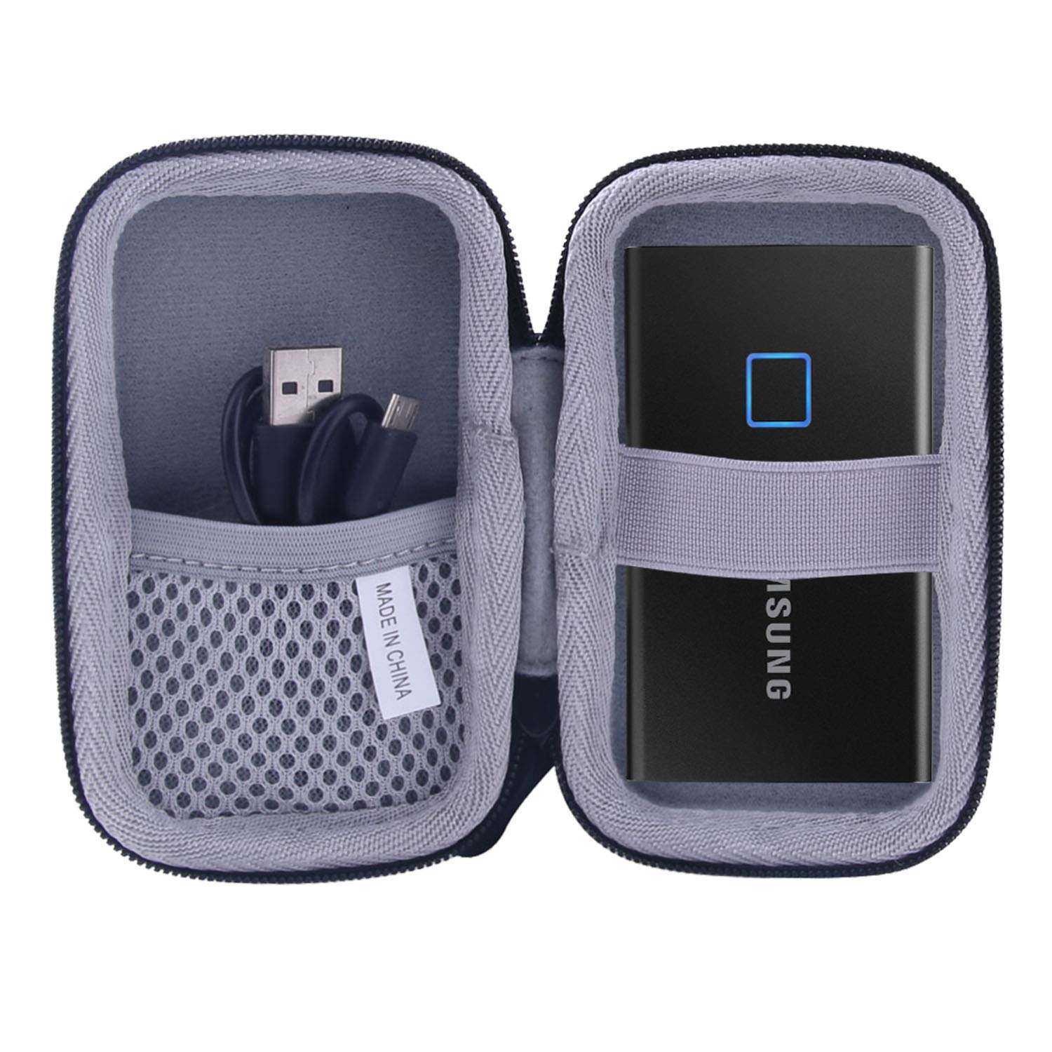 【送料無料】用の Samsung T9 T7 T5 Touch 外付SSD 500GB 1TB 2TB専用保護 キャリングケース 旅行収納ケース -waiyu JP (黒)