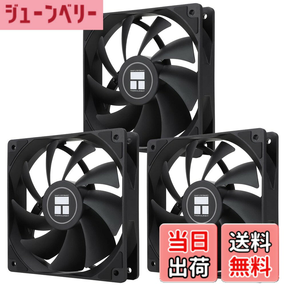 【送料無料】Thermalright TL-C12C CPUファン 120mmケースクーラー、4ピンPWM静音コンピュータファン、S-FDBベアリング付き、最大1550RPM冷却ファン（3個）