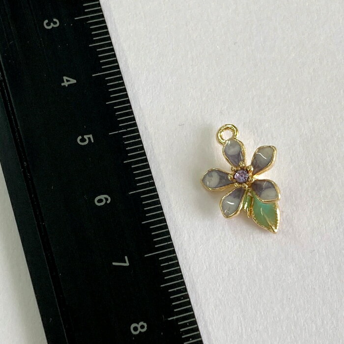 チャームパーツ カラーチャーム 花 フラワー