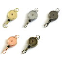 リールキーホルダー パーツ 丸型 二重リング付き 1個 金属製 / 資材 素材 アクセサリー パーツ 202304re