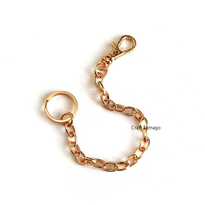 【1本】バッグチャーム チェーン パーツ M KC金 約13cm ナスカン付き アクセサリー...
