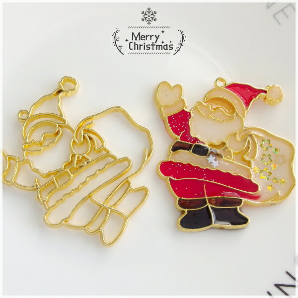 【10個】レジン枠 空枠 サンタクロース クリスマス/Xmas/セッティング/冬/フレーム/オーナメント 資材/アクセサリーパーツ/手作り/材料/ハンドメイド/卸/手芸