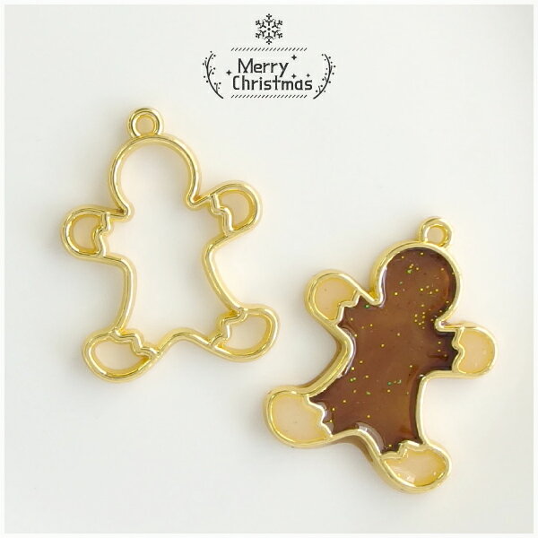 【10個】レジン枠 空枠 クッキー人形 クリスマス/Xmas/セッティング/冬/フレーム/cookie/お菓子/オーナメント 資材/アクセサリーパーツ/手作り/材料/ハンドメイド/卸/手芸