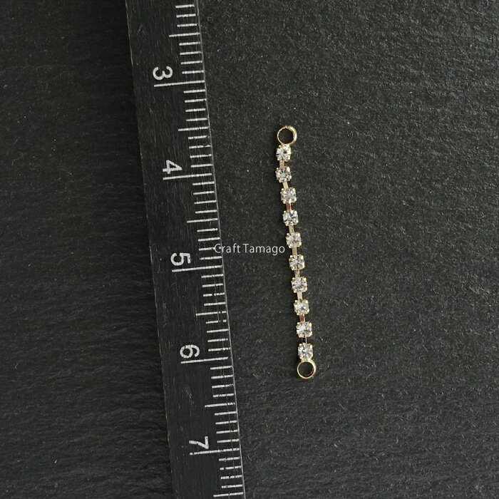 金属チェーンチャーム ジルコニア ダイヤレーンコネクター 25mm 2個 ゴールド 18K...