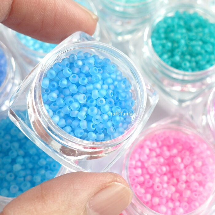 丸小ビーズ 2mm 幻想カラー 12色セット マット 艶無し ガラス 1セット 資材 素材 ...