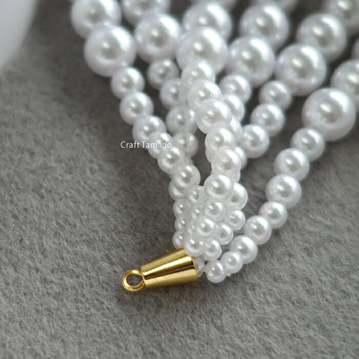 パール タッセル チャーム ホワイト 約64*24mm 2個 資材 素材 アクセサリー パーツ...