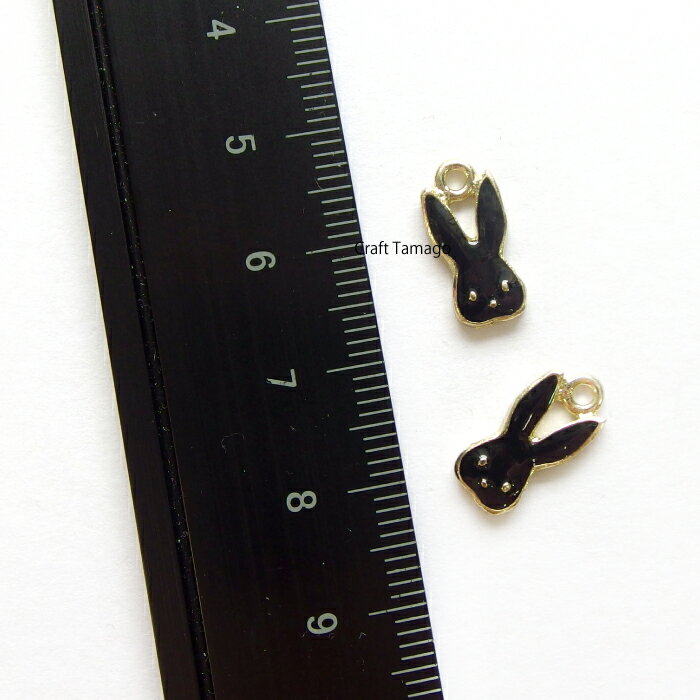 チャームパーツ 黒ウサギフェイス