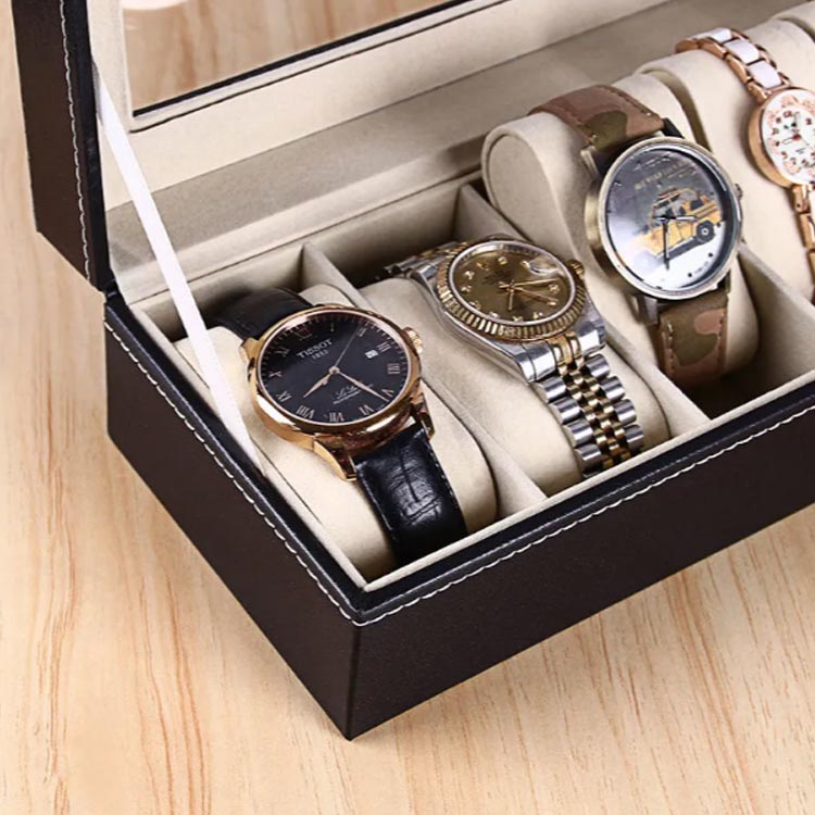 時計ケース 腕時計ケース 6本収納 腕時計収納ボックス ケース プレゼント 保管 収納ケース レザー調 ブラック ディスプレイ インテリア コレクション 腕時計ボックス ウォッチケース ボックス メンズ レディース おしゃれ レザー 持ち運び
