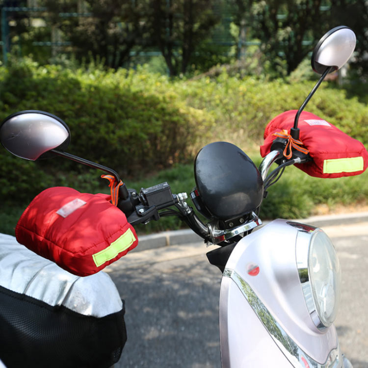 自転車 防寒 ハンドルカバー 寒さ 冬用 雨の日 裏起毛 手袋 グローブ バイク 自転車用 電動バイク 電動車用ハンドルカバー