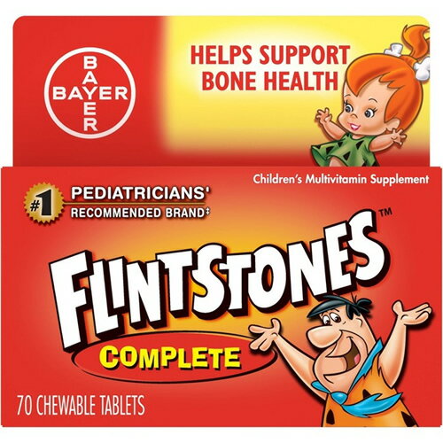 フリントストーンズ 子供用 総合ビタミン サプリメン コンプリート チュアブル タブレット ミックフルーツ味 70粒 Flintstones サプリメント ビタミン アメリカ 1