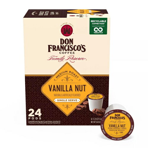 【送料無料】キューリグ K-CUP(Kカップ) ドンフランシスコ バニラ ナッツ ミディアムロースト コーヒー 24個入 Don Francisco アメリカ